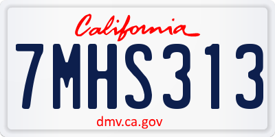CA license plate 7MHS313