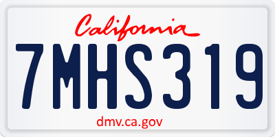 CA license plate 7MHS319