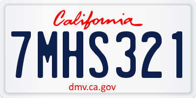CA license plate 7MHS321