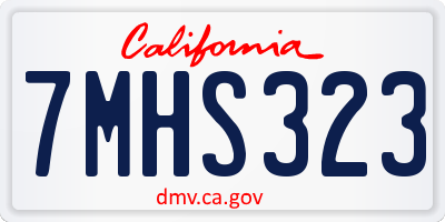 CA license plate 7MHS323