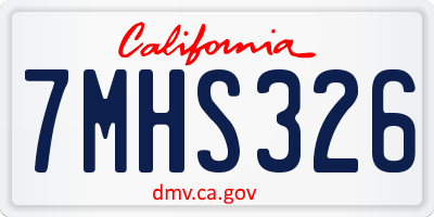 CA license plate 7MHS326