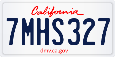 CA license plate 7MHS327