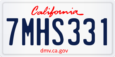 CA license plate 7MHS331