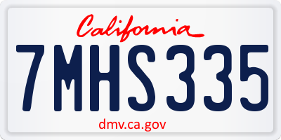 CA license plate 7MHS335