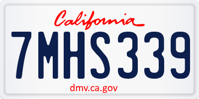 CA license plate 7MHS339