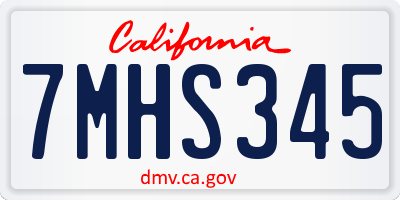 CA license plate 7MHS345