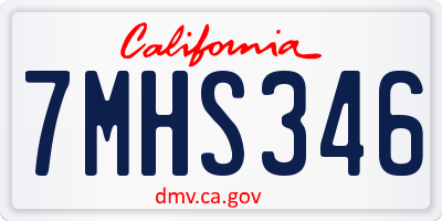 CA license plate 7MHS346