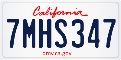 CA license plate 7MHS347