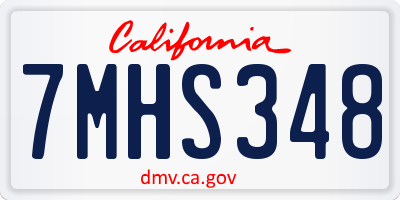 CA license plate 7MHS348