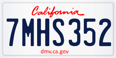 CA license plate 7MHS352