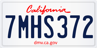 CA license plate 7MHS372