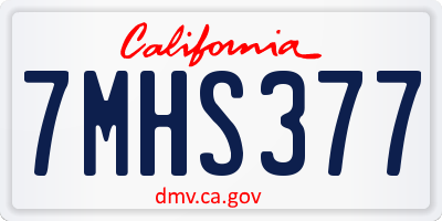 CA license plate 7MHS377