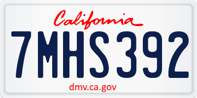 CA license plate 7MHS392