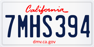 CA license plate 7MHS394