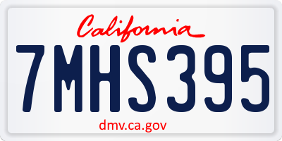 CA license plate 7MHS395