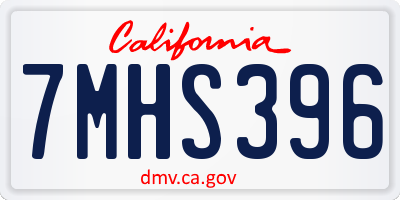 CA license plate 7MHS396