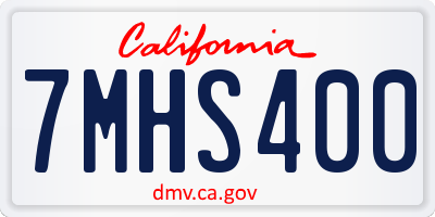 CA license plate 7MHS400