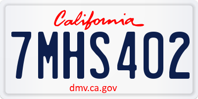 CA license plate 7MHS402