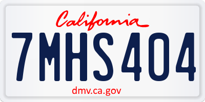 CA license plate 7MHS404