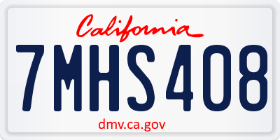 CA license plate 7MHS408