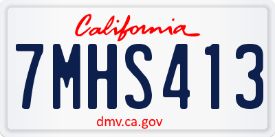 CA license plate 7MHS413