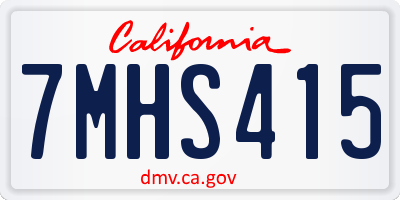 CA license plate 7MHS415