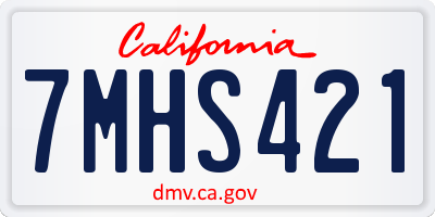 CA license plate 7MHS421
