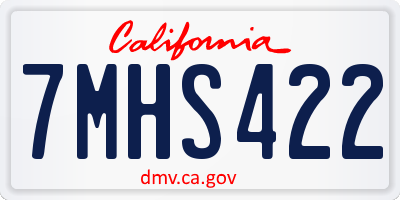 CA license plate 7MHS422