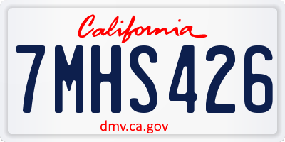CA license plate 7MHS426
