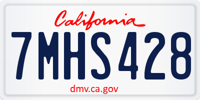 CA license plate 7MHS428
