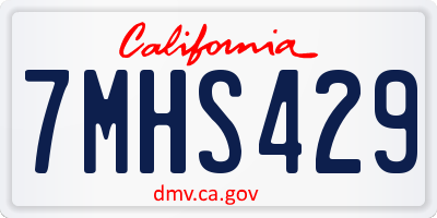 CA license plate 7MHS429