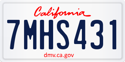 CA license plate 7MHS431