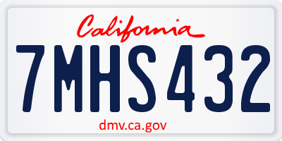 CA license plate 7MHS432