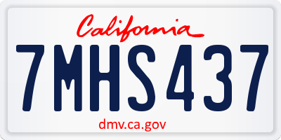 CA license plate 7MHS437