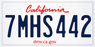 CA license plate 7MHS442