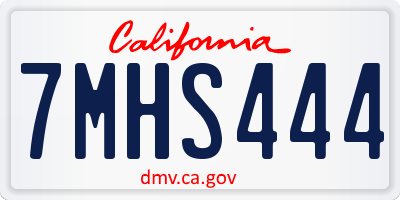CA license plate 7MHS444