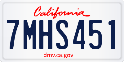 CA license plate 7MHS451