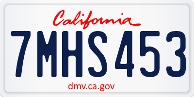 CA license plate 7MHS453