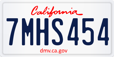 CA license plate 7MHS454