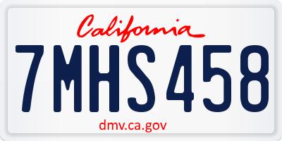 CA license plate 7MHS458