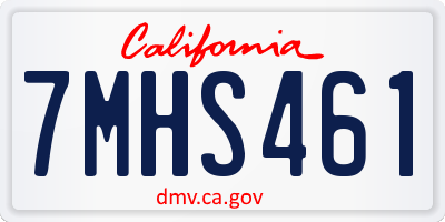 CA license plate 7MHS461