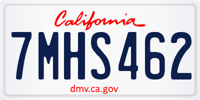 CA license plate 7MHS462