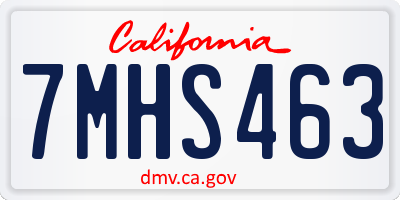 CA license plate 7MHS463