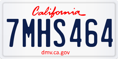 CA license plate 7MHS464