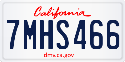 CA license plate 7MHS466