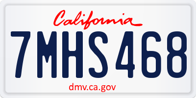 CA license plate 7MHS468