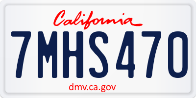 CA license plate 7MHS470