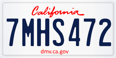 CA license plate 7MHS472