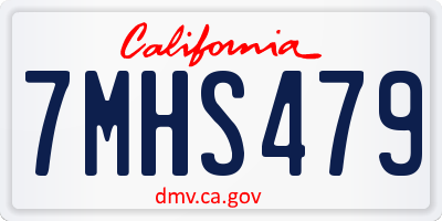 CA license plate 7MHS479