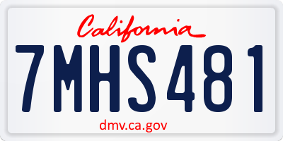 CA license plate 7MHS481